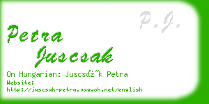 petra juscsak business card